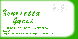 henrietta gacsi business card