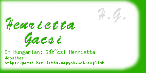 henrietta gacsi business card